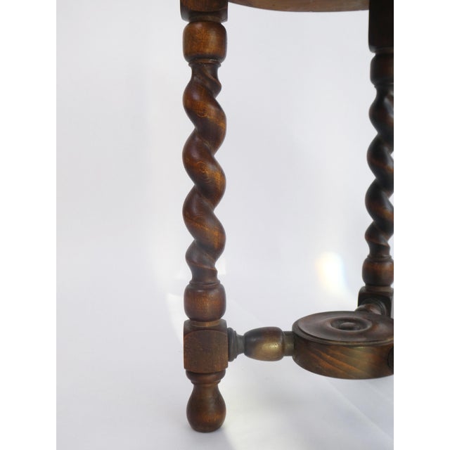 Brown Small Vintage Plant Stand with Turned Legs, 1920s For Sale - Image 8 of 9