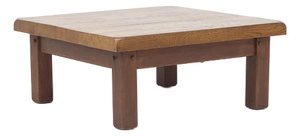 Mid-Century Brutalist Rustic Oak Farmhouse Coffee Table