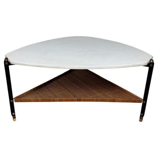 Vintage Italian Coffee Table in Granite and Rattan, 1960s For Sale - Image 14 of 14