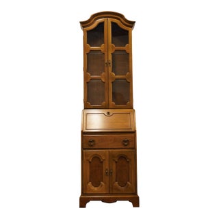Thomasville Furniture Collectors Gallery Italian Mediterranean Style 23" Secretary Desk W. Display Hutch 111-98 For Sale
