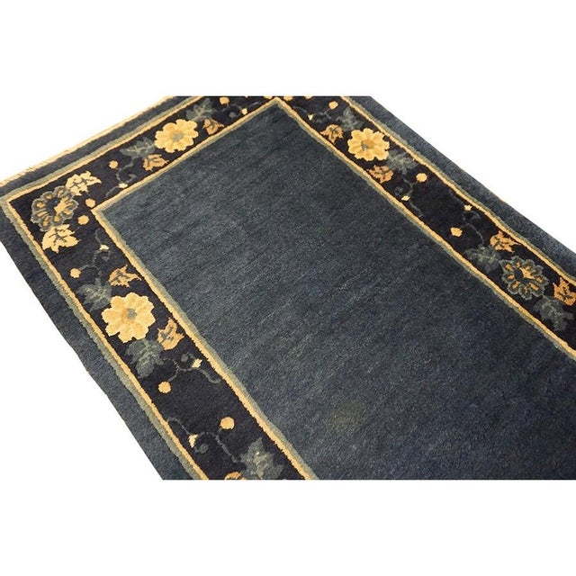 1920s Blue Deep Field Traditional East Asian Chinese Peking Hallway Gallery Rug For Sale In New York - Image 6 of 10