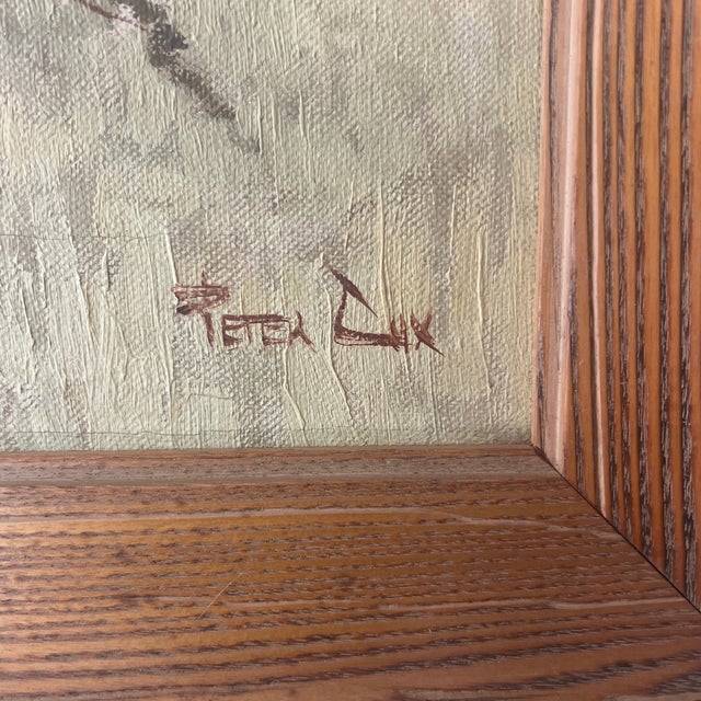 Oil on Canvas European School Titled Sarbov Landscape Framed Signed by Slovakian Artist Peter Tux Made in 1964 For Sale In Washington DC - Image 6 of 9