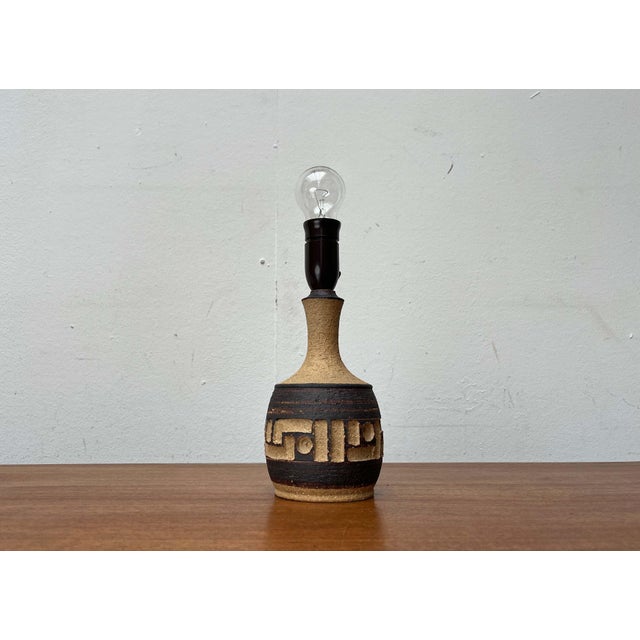 Beige Mid-Century Modern Danish Studio Pottery Table Lamp from Axella, Denmark, 1960s For Sale - Image 8 of 18
