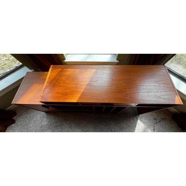 Mid Century Modern 2-Piece Teak Expandable Desk/Media Center For Sale - Image 10 of 10