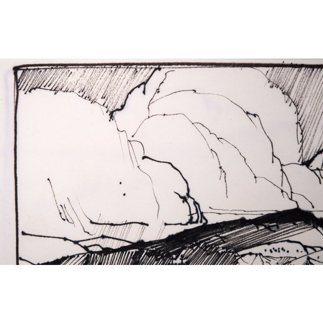 Clouds Above the High Desert - Line Drawing Landscape Bu Laurence Sisson For Sale In Monterey, CA - Image 6 of 7