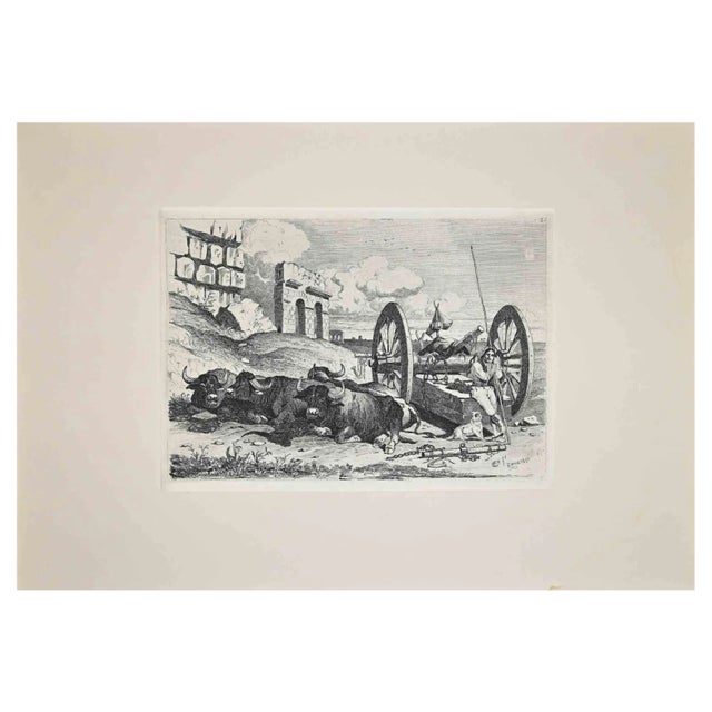 After Charles Coleman, Roman Countryside, Etching For Sale