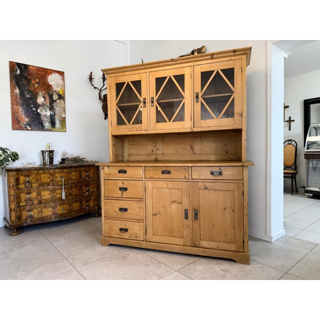 Art Nouveau Kitchen Sideboard in Softwood For Sale - Image 3 of 13