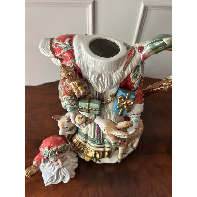 2000 - 2009 Enchanted Holiday by Fitz and Floyd Santa Teapot For Sale - Image 5 of 6