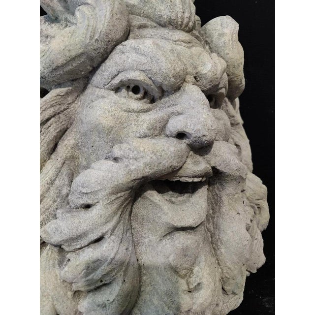 Brown Satyr's Face in Vicenza Stone, Venice, 20th Century For Sale - Image 8 of 9