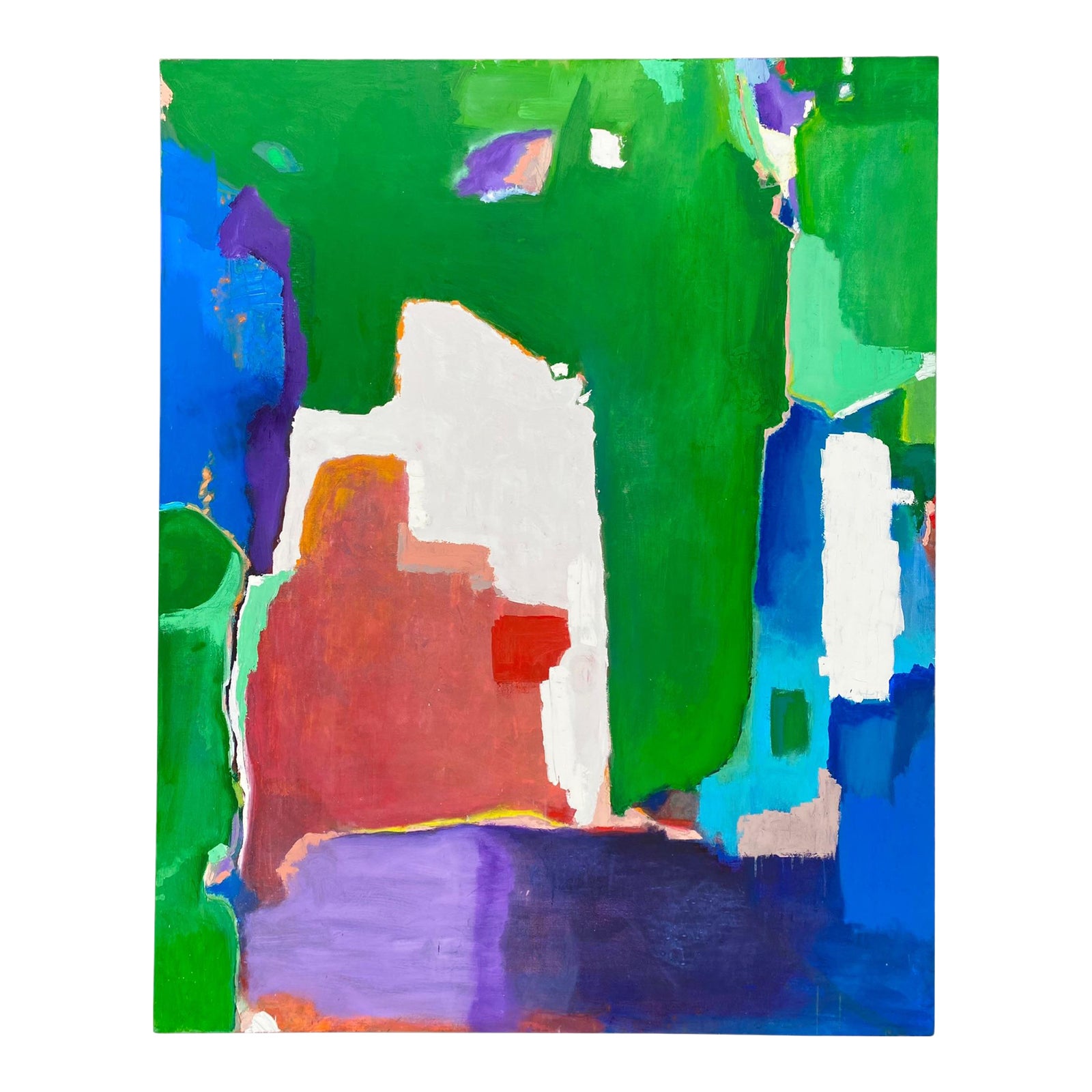 P. L. Bradbury Abstract Color Field Oil Painting on Canvas | Chairish