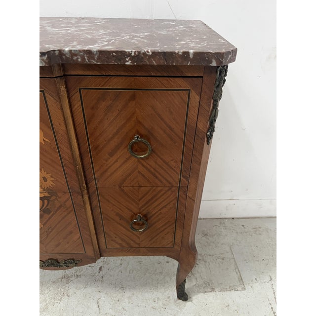 Wood Marquetry Chest of Drawers with Projecting Top For Sale - Image 7 of 18