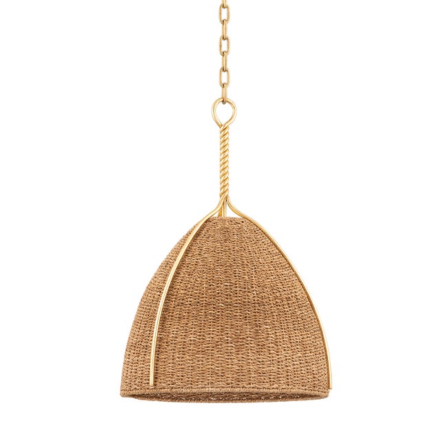 Hudson Valley Lighting Woodlawn 19 in. 1 Light Pendant in Vintage Gold Leaf Finish For Sale In New York - Image 6 of 6