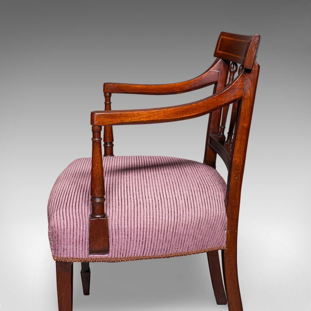 Antique Morning Room Chair, English, Desk, Elbow Seat, Reception Hall, Regency For Sale - Image 10 of 10
