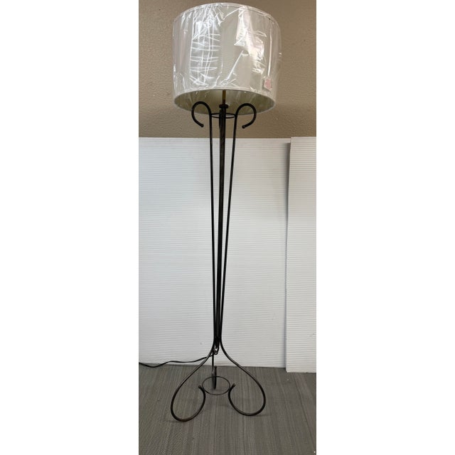 Iron Scroll Floor Lamp For Sale In San Francisco - Image 6 of 12