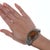 c1940 6 3/8" Navao Stamped silver and agate bracelet For Sale - Image 9 of 10
