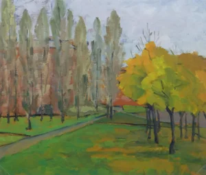 Raymond Bailly, Vintage Oil Landscape - Autumn Trail