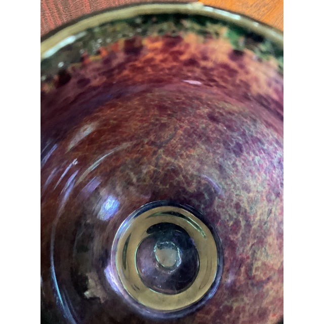 Vintage Purple Glass Vase Handblown and Crafted by Artist For Sale - Image 4 of 11