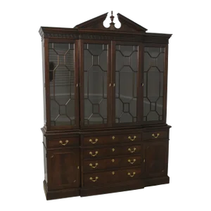 Stickley Chippendale Mahogany 4 Door Breakfront