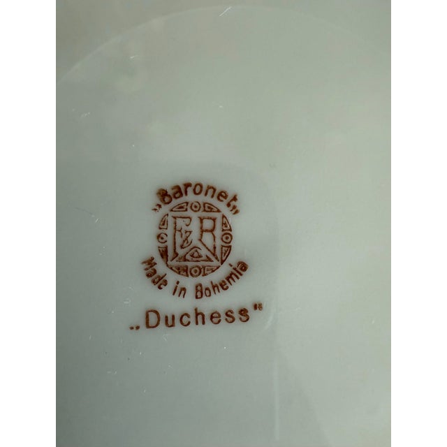 Set of 9 Vintage Baronet Dinner Plates in the Duchess Pattern For Sale - Image 11 of 12