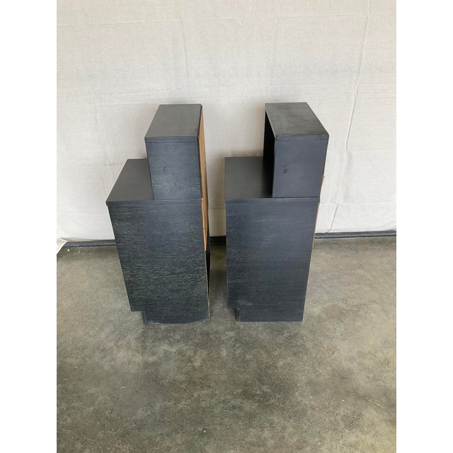 1950s Mid Century Modern Cerused Ebonized Oak Nightstands, A Pair For Sale - Image 5 of 15