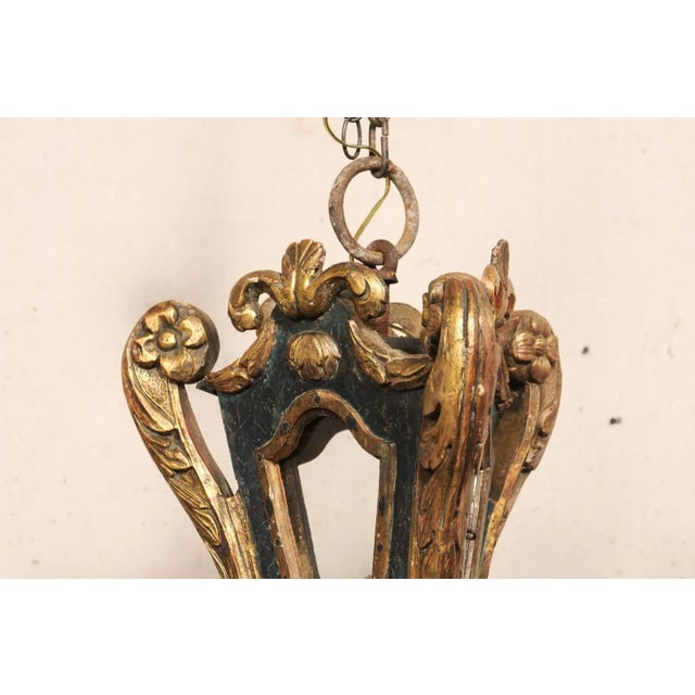 19th Century Italian Hanging Wood-carved Lantern For Sale - Image 11 of 11