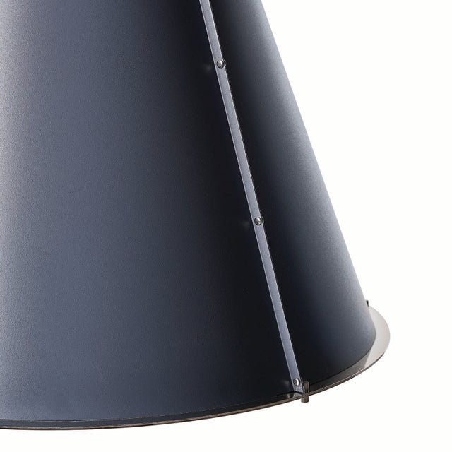 Navy Blue French Maid Chandelier Large, Blue and Polished Nickel For Sale - Image 8 of 10