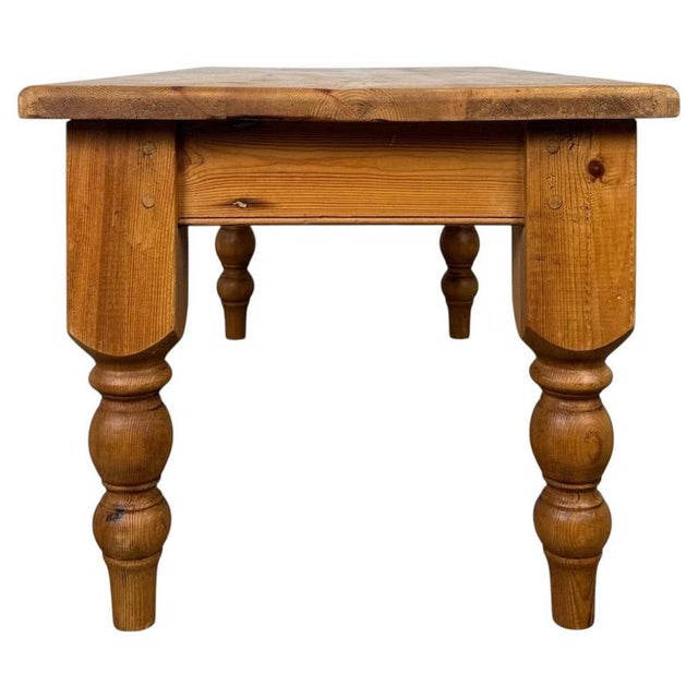 Wood 20th Century Pine Farmhouse Coffee Table For Sale - Image 7 of 9