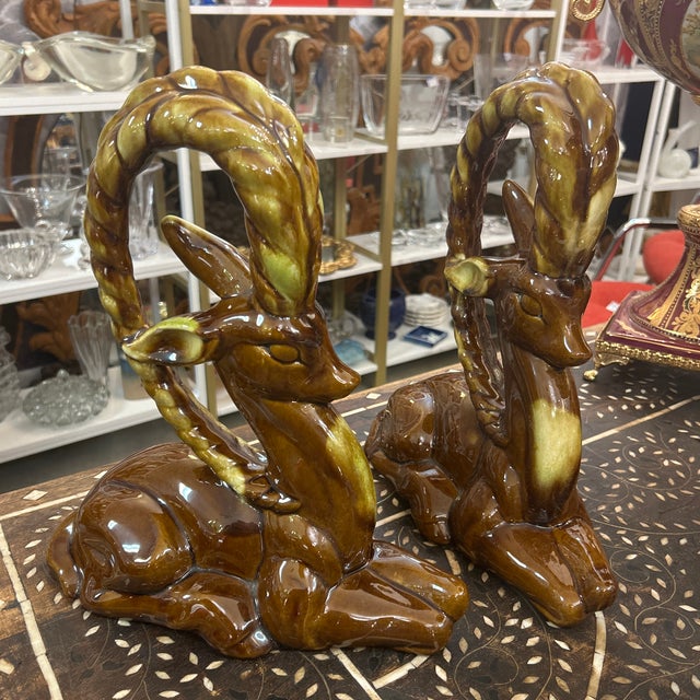 1950's Ceramic Decorative Gazelle's a Pair For Sale - Image 9 of 11