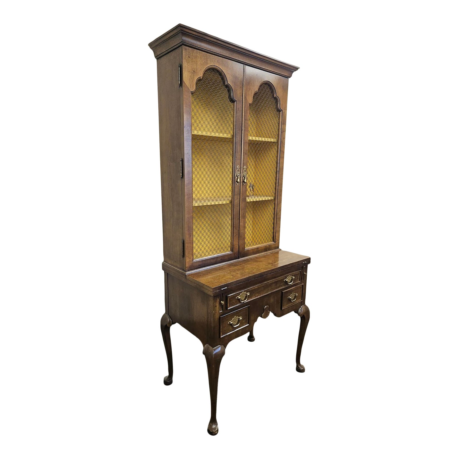 1980s Century Furniture Traditional Secretary Desk With Folding Writing ...