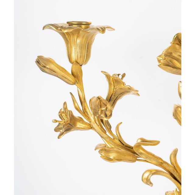 Chinese Style Porcelain and Gilt Bronze Candelabras, 19th Century, Set of 2 For Sale - Image 6 of 9