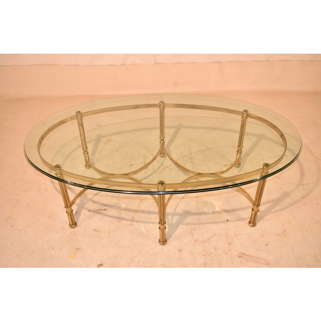 Metal Mid-Century Brass Coffee Table With Glass Top, Circa 1960's For Sale - Image 7 of 10