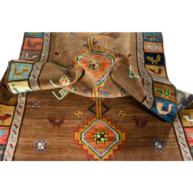 Vintage Hand-Knotted Gabbeh Rug, 1990s For Sale - Image 9 of 10