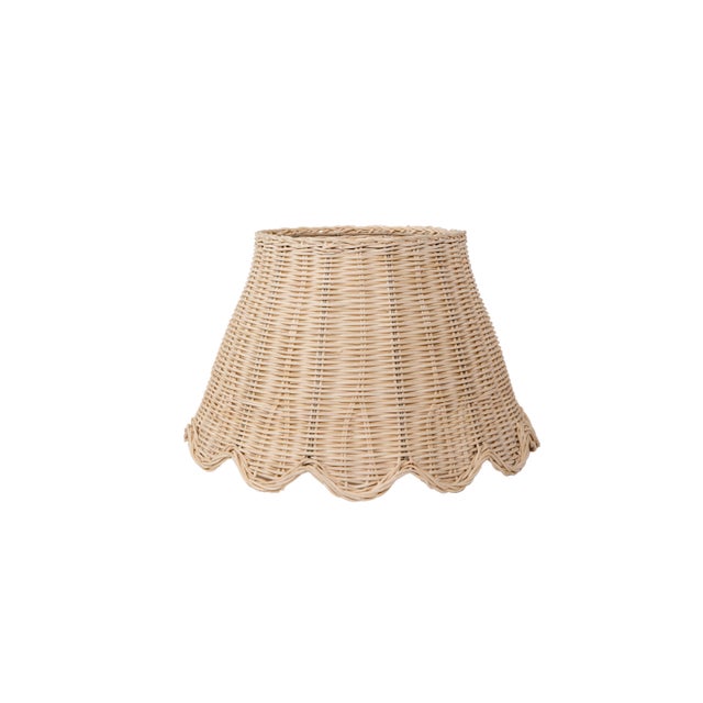 16" Scalloped Lamp Shade in Rattan For Sale - Image 4 of 4