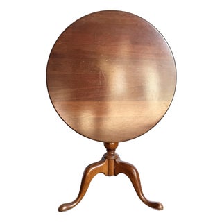 Antique Colonial Wooden Tilt Top Occasional/Bird Cage Table For Sale