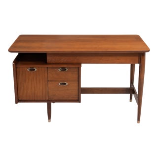 Mainline by Hooker Floating Top Walnut Writing Executive Desk For Sale