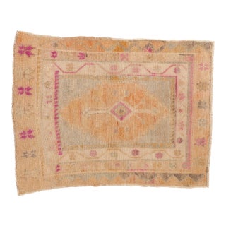 Vintage Distressed Oushak Square Rug - 2'11" x 3'6" For Sale