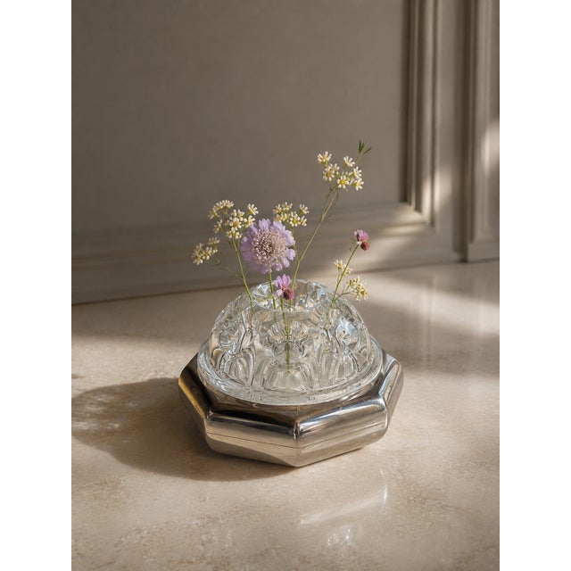 A beautiful vintage French flower stand, crafted by the prestigious Parisian manufacturer Les Étains du Manoir. This...
