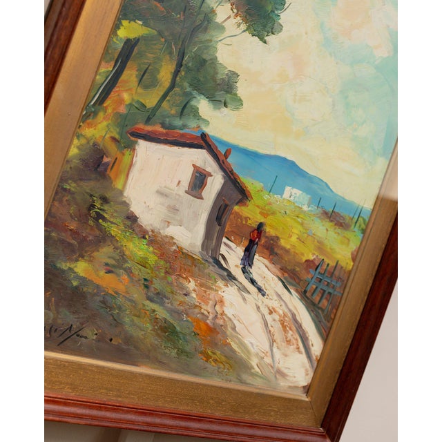 Italian Artist, Landscape, Oil on Wood, 1960s, Framed For Sale - Image 5 of 12