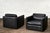1980s Pair Knoll Pfister Black Leather Lounge Chairs, 1980 For Sale - Image 5 of 11