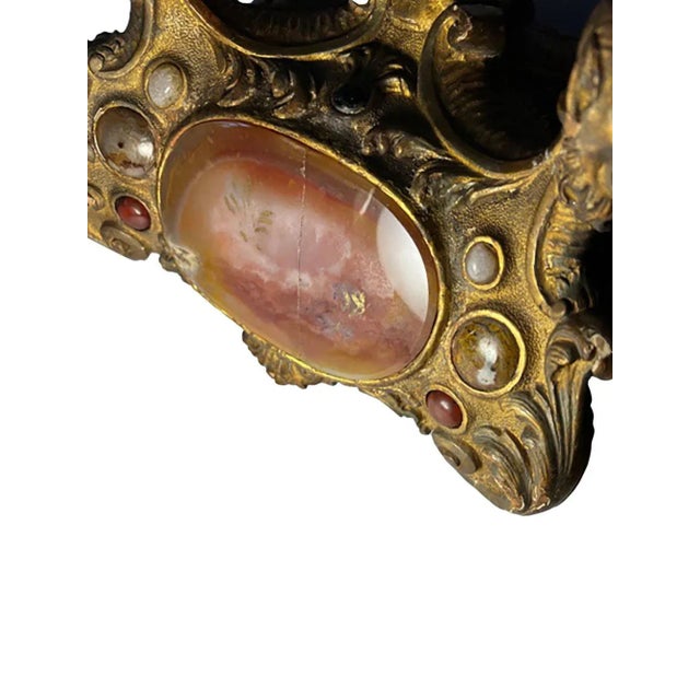 18th Century Italian Gilded Jardiniere With Stones and Faces For Sale - Image 12 of 13