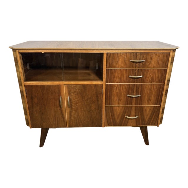 Mid-Century Modern Walnut Cocktail Cabinet attributed to František Jirák for Tatra Nábytok, 1960s For Sale