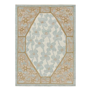 Rug & Kilim’s French Art Deco Style Rug in White With Colorful Geometric Patterns For Sale