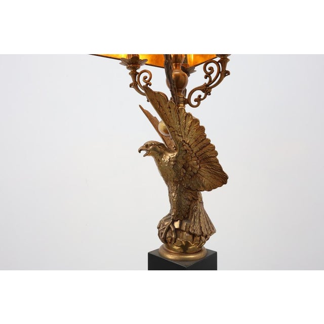 1980s Hollywood Regency Lamp with Eagle by Deknudt, Belgium Ca. 1980 For Sale - Image 5 of 14