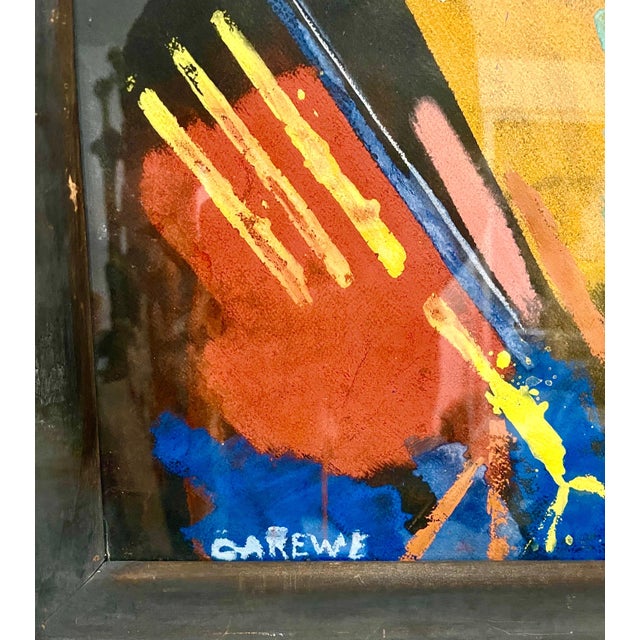 Black Sylvia Carewe, Large Colorful Modernist Pastel Abstract Expressionist Painting Sylvia Carewe For Sale - Image 8 of 11