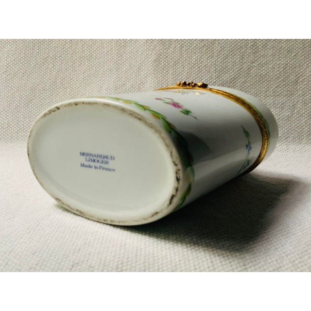 Ceramic Limoges Porcelain Lidded Box With Bronze Mounts For Sale - Image 7 of 18
