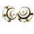 Vintage Maz 14k Gold Conch Shell Mabe Pearl Gemstone Clip Earrings, Pair For Sale - Image 12 of 13