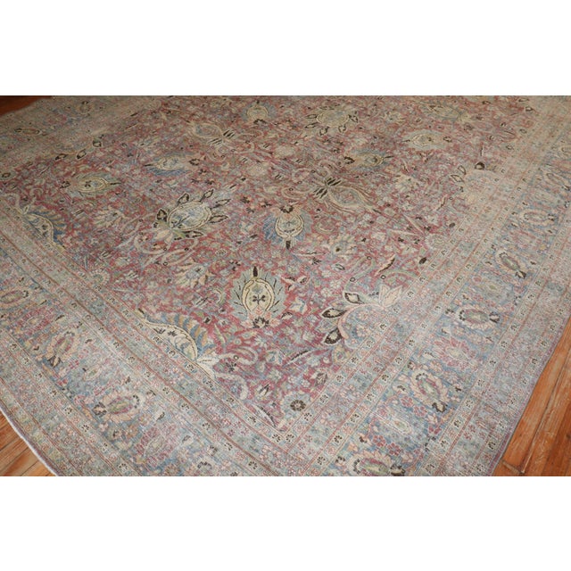 Raspberry Persian Distressed Rug no. j2632 For Sale In New York - Image 6 of 10