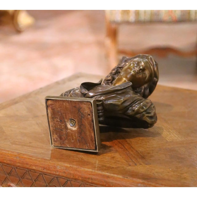 19th Century French Renaissance Revival Bronze Bust by Alexandre Duchoiselle For Sale - Image 10 of 10