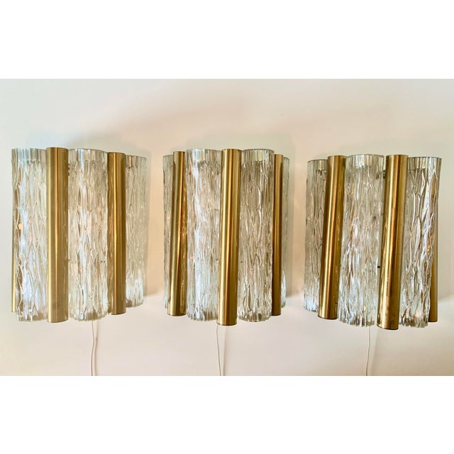 Vintage Crystal Glass Wall Lamp from Kaiser Leuchten, 1960s For Sale - Image 3 of 12