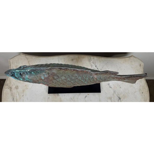 Antique Copper Fish on Iron Base For Sale In Los Angeles - Image 6 of 8